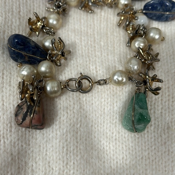 Pearl and Gemstone Bracelet charm 7” - Picture 6 of 8